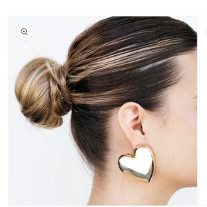 Sold out Jennifer Fisher Puffy Heart earrings. 10K yellow gold plated brass.